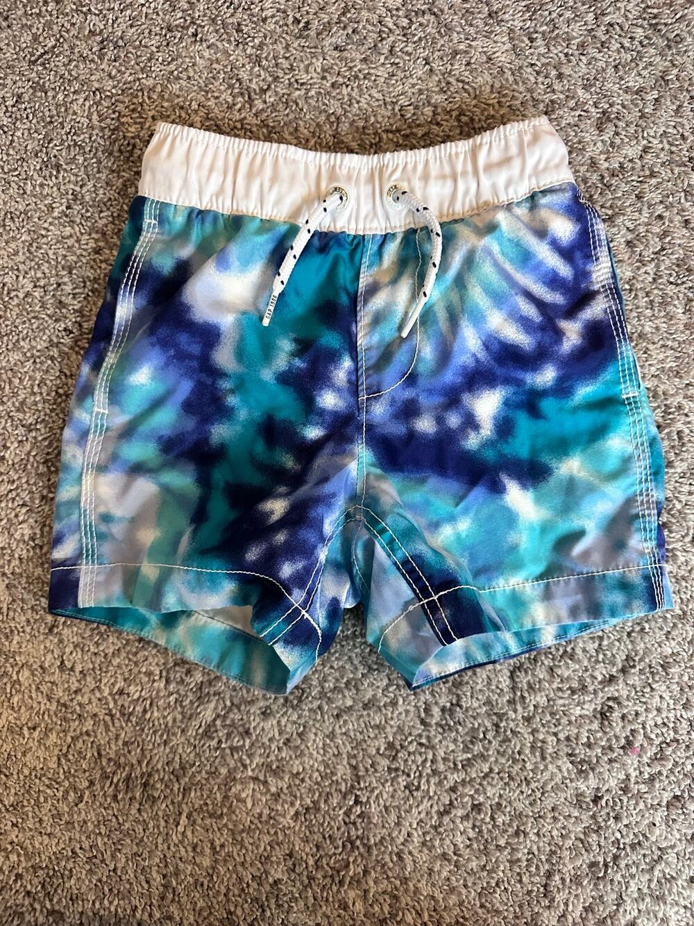 Gap Kids Boys Size XS (4-5) Blue Tie Dye Swim Trunks Board Shorts